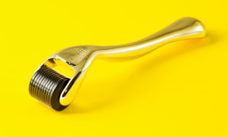 Dermaroller for medical micro needling therapy. Tool also known as: Derma roller, mesoroller, meso-roller, mesopen.