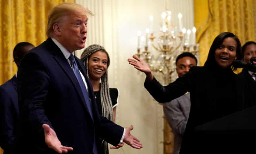 Moral leader, standup comic Trump summons alternative reality at black