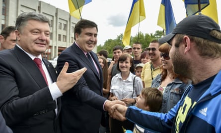 Poroshenko and Saakashvili last May.