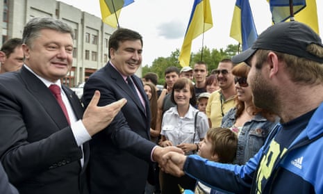 Ukrainian President Petro Poroshenko, left, and Mikheil Saakashvili, the governor of the Odessa region of Ukraine, in May. 