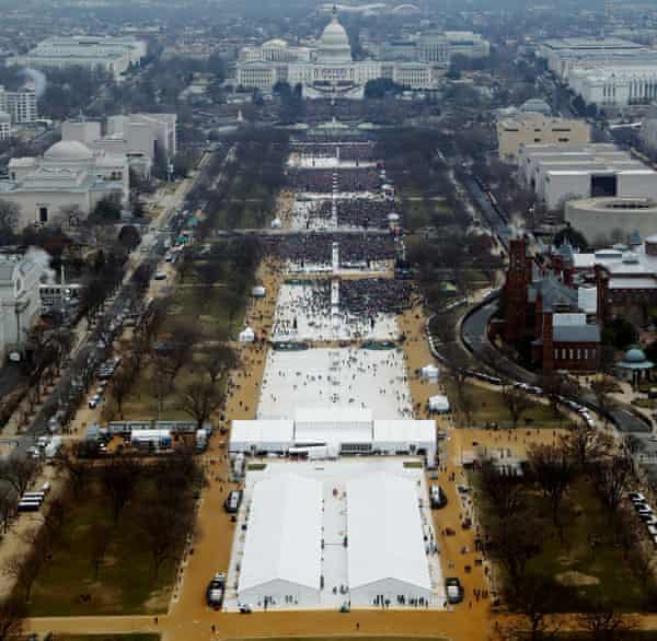 Donald Trump’s inauguration in January 2017. Trump’s team claimed the crowd was the biggest ever.