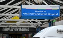 A Great Ormond Street sign outside the children's hospital in London