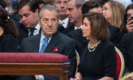 Paul Pelosi with his wife Nancy at a mass led by Pope Francis in Rome in June. The speaker’s office said the motive for the attack was being investigated.