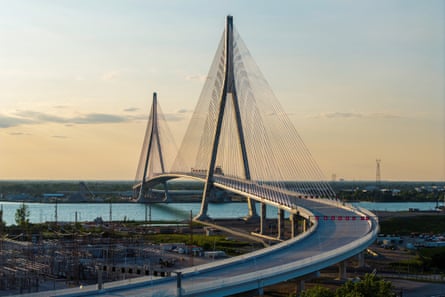 The $4.7bn Gordie Howe International Bridge, connecting Windsor, Ontario and Detroit, Michigan.