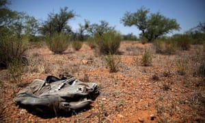 A weathered backpack left behind by a migrant in the Sonoran Desert between the USA and Mexico.