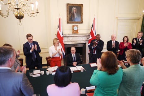 Keir Starmer getting a standing ovation at his final cabinet meeting this morning.