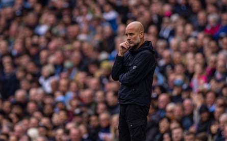 Pep Guardiola on the sidelines