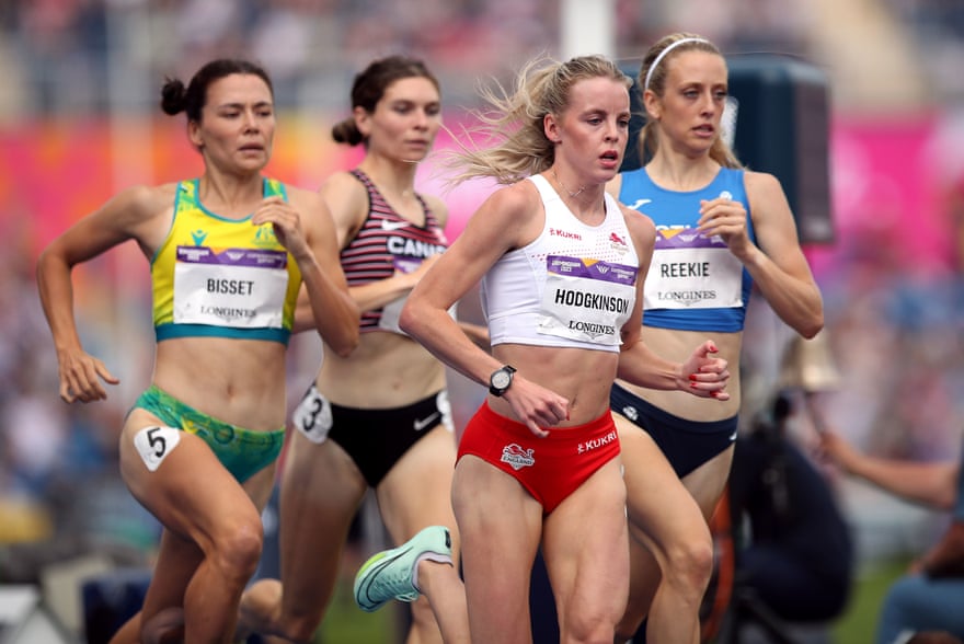 England’s Keely Hodgkinson leads the way in the 800m heats