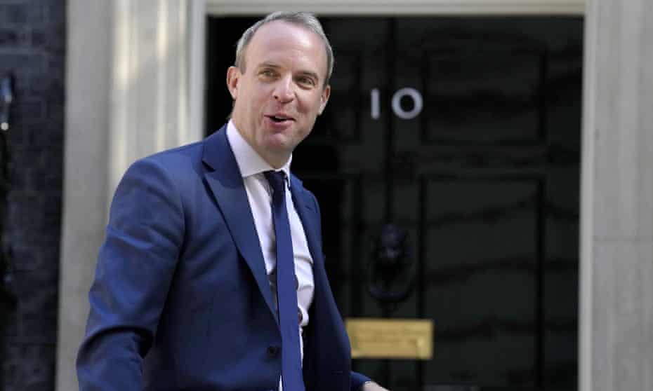 Justice secretary Dominic Raab arrives for a cabinet meeting at 10 Downing Street in London on 7 June