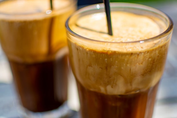 Traditional greek cold coffee Frappe