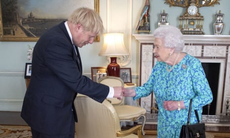 The Queen and Boris Johnson, Buckingham Palace, London, July 2019.