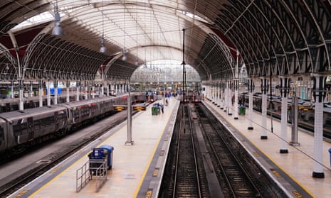 A picture of an empty Paddington station in London during a strike by members of the Rail, Maritime and Transport union (RMT) on Tuesday.