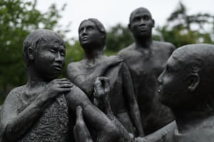 A sculpture by Martin Williams outside the WHO headquarters in Geneva.