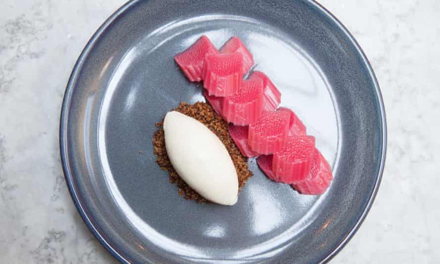 Rhubarb with ice-cream.