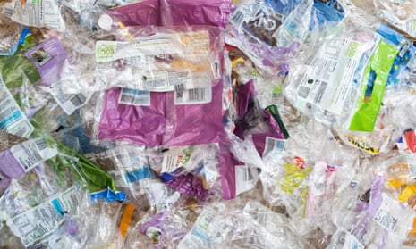 Non recyclable plastic food bags