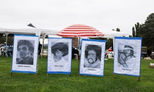 Images of the original tent embassy members (L-R) Anderson, Billy Craigie, Bert Williams, Tony Coorey at Old Parliament House in Canberra.