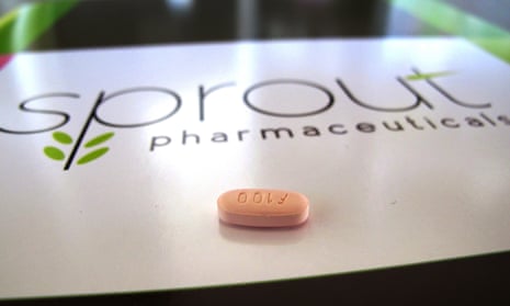 Flibanserin<br>FILE - In this Friday, Sept. 27, 2013, file photo, a tablet of flibanserin sits on a brochure for Sprout Pharmaceuticals in the company’s Raleigh, N.C., headquarters. Sprout Pharmaceuticals, the makers of the twice-rejected pill intended to boost libido in women, will make a third attempt this week at convincing regulators to approve the drug as the first prescription treatment for low sexual desire in women. A panel of FDA experts will discuss the drug at a public meeting Thursday, June 4, 2015 before voting on whether to recommend its approval.(AP Photo/Allen G. Breed, File)