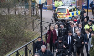 The British home secretary, Amber Rudd, visits Maltings shopping centre