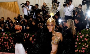 Winnie Harlow in a bralet at the Met Gala, in New York, on 6 May.