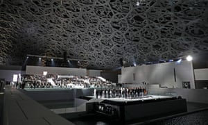The interior the Louvre Abu Dhabi during its inauguration.