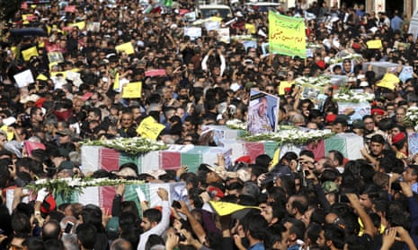 Mourners at the funeral of Ahvaz dead