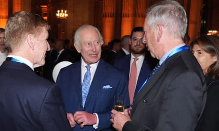 King Charles speaking to guests at the Guildhall reception