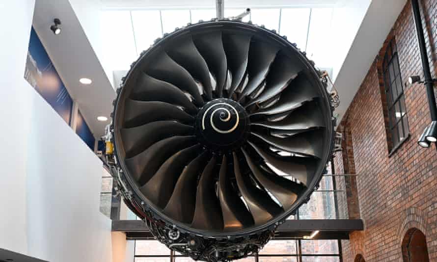 Cycle d'essorage… le moteur Rolls-Royce Trent 1000 au musée de la fabrication.