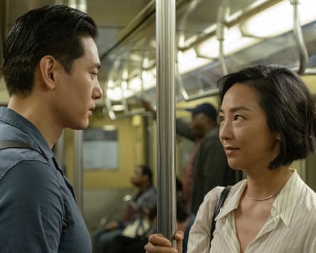 Teo Yoo and Greta Lee in Past Lives.