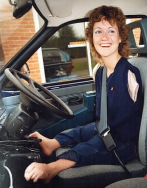 Alison Lapper driving an adapted vehicle