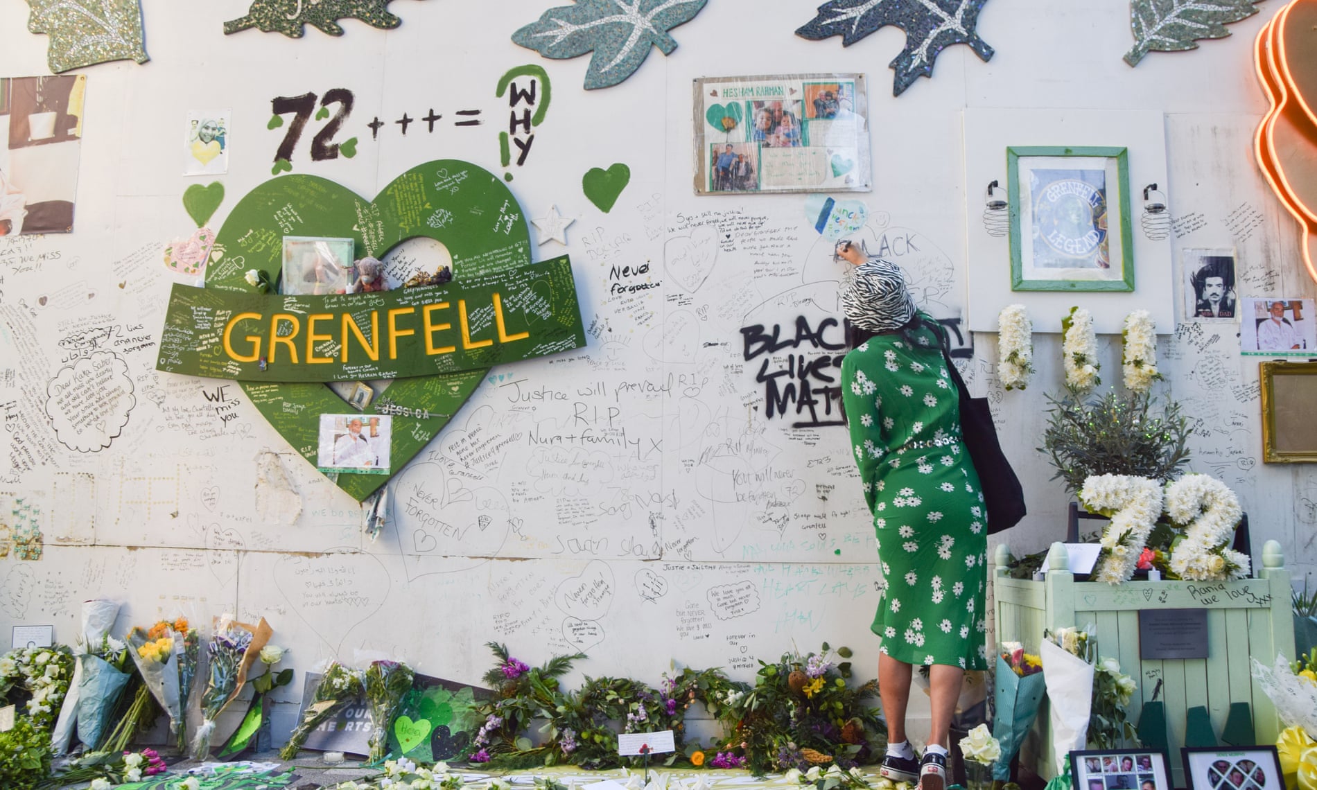 A memorial of the Grenfell Tower disaster earlier this summer.