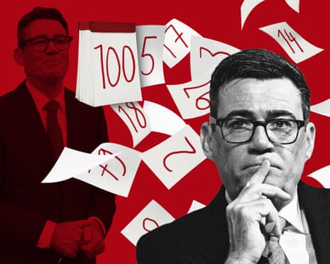 Burnham promised a more open approach to managing Labour, with greater consultation and less reliance on party discipline to suppress debate. Illustration: Guardian Design/Getty