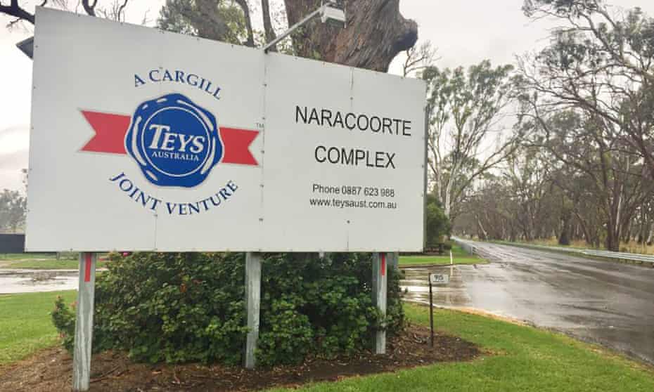 Teys meatworks sign at Naracoorte, South Australia