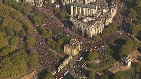 Hundreds of thousands attend People's Vote march in London – video