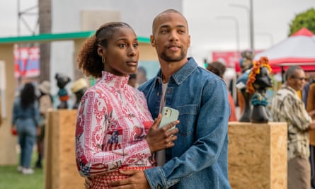 Issa Rae with Kendrick Sampson as Nathan in Insecure.