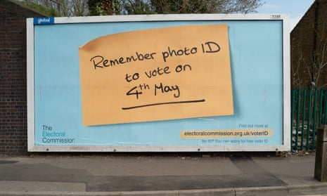 An electoral commission roadside advert in Slough, Berkshire, for the forthcoming local elections on 4 May.