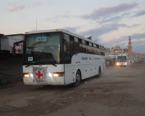 A bus moving in Gaza