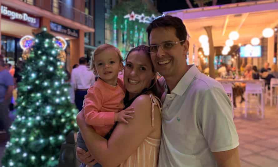 Gray Todd with his wife Natalie and his daughter Ella. The family have been separated since March 2020 when Natalie and Ella departed for Johannesburg and the New Zealand border closed days later.