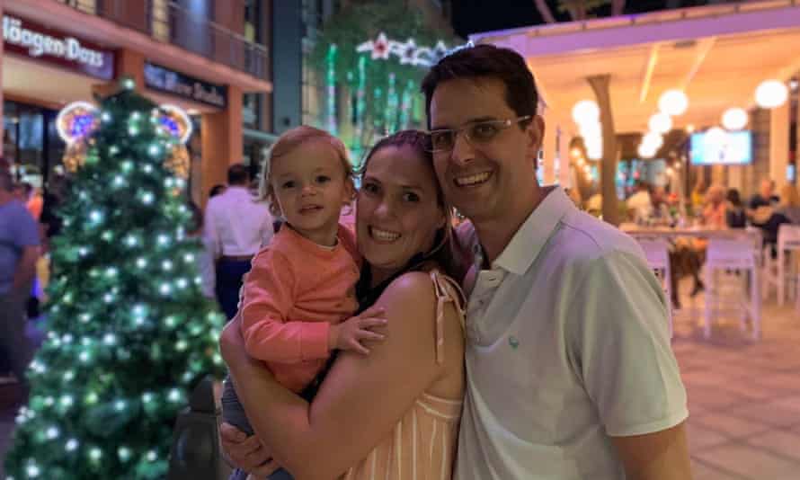 Gray Todd with his wife Natalie and his daughter Ella. The family have been separated since March 2020 when Natalie and Ella departed for Johannesburg and the New Zealand border closed days later.
