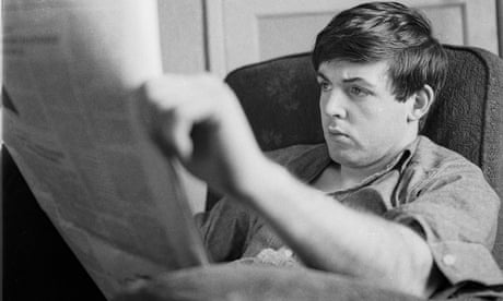 Paul McCartney, reading the Observer, 20 Forthlin Road, 21 October 1962
