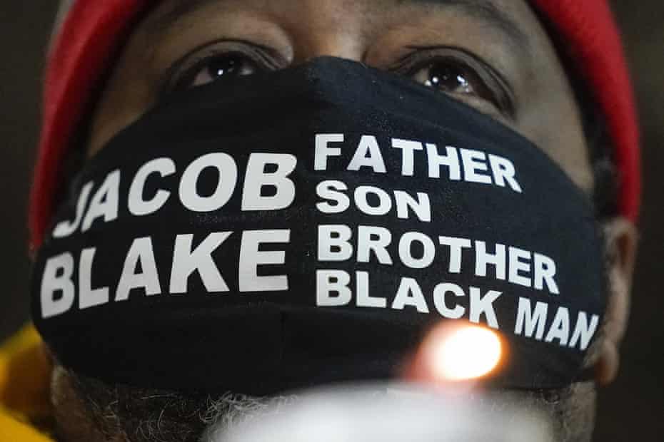 Jacob Blake Sr, father of Jacob Blake, at a rally in January in Kenosha, Wisconsin.