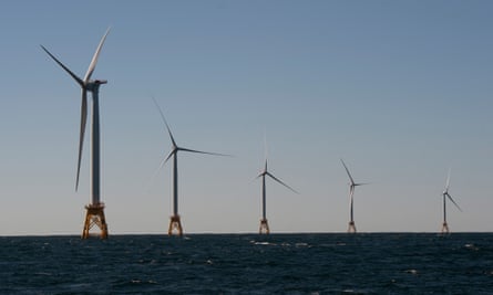 One of two existing US offshore windfarms, at Block Island, Rhode Island.