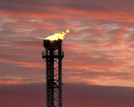 A flare at a gas terminal