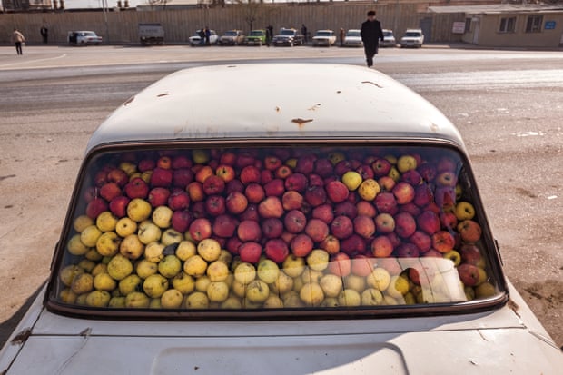 A car filled with apples in Azerbaijan.