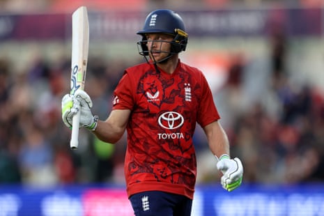 Jos Buttler is out for a quite astonishing 83 off 30 balls.
