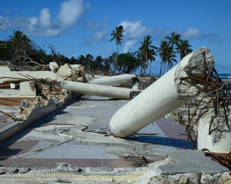 Tongatapu’s main beach resort after the 2022 tsunami, 17 January 2022. Photograph: Leki Lao/The Guardian