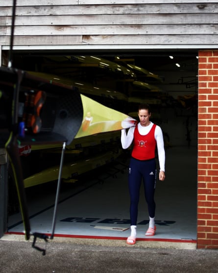 Helen Glover prepares to go out on the water