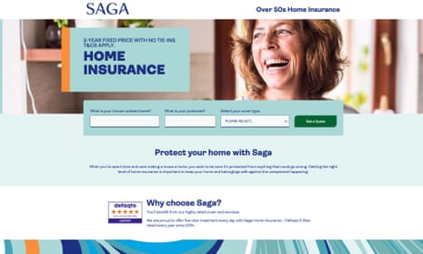Saga home insurance promises a good deal for the over 50s on its website.