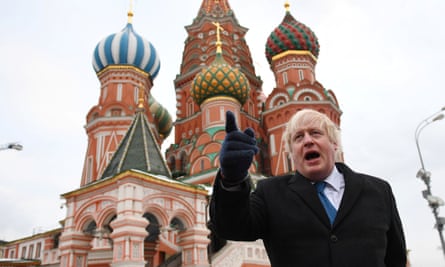 Johnson stands in Red Square, Moscow, in December 2017.