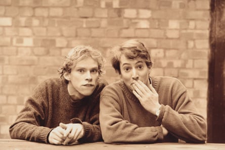 Webb and Mitchell in their Cambridge days, mid-90s. The picture was taken for the poster advertising their first two-man show.