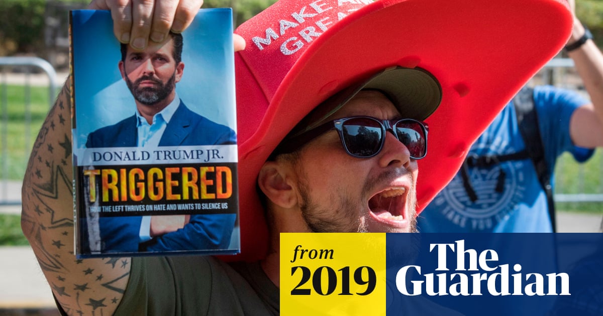 Donald Trump Jr walks out of Triggered book launch after heckling – from supporters | Donald Trump Jr | The Guardian